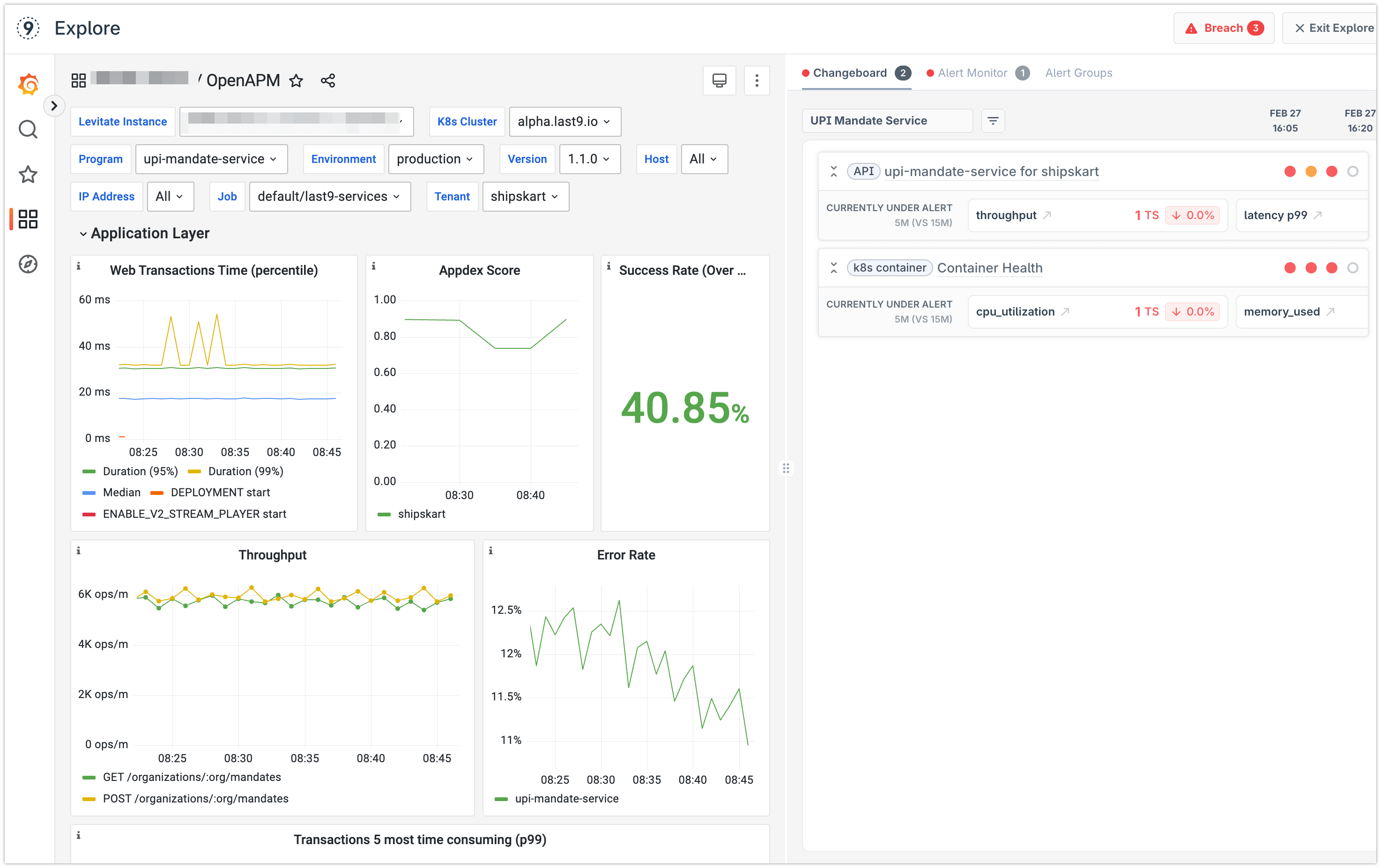 Changeboard linked to a Dashboard